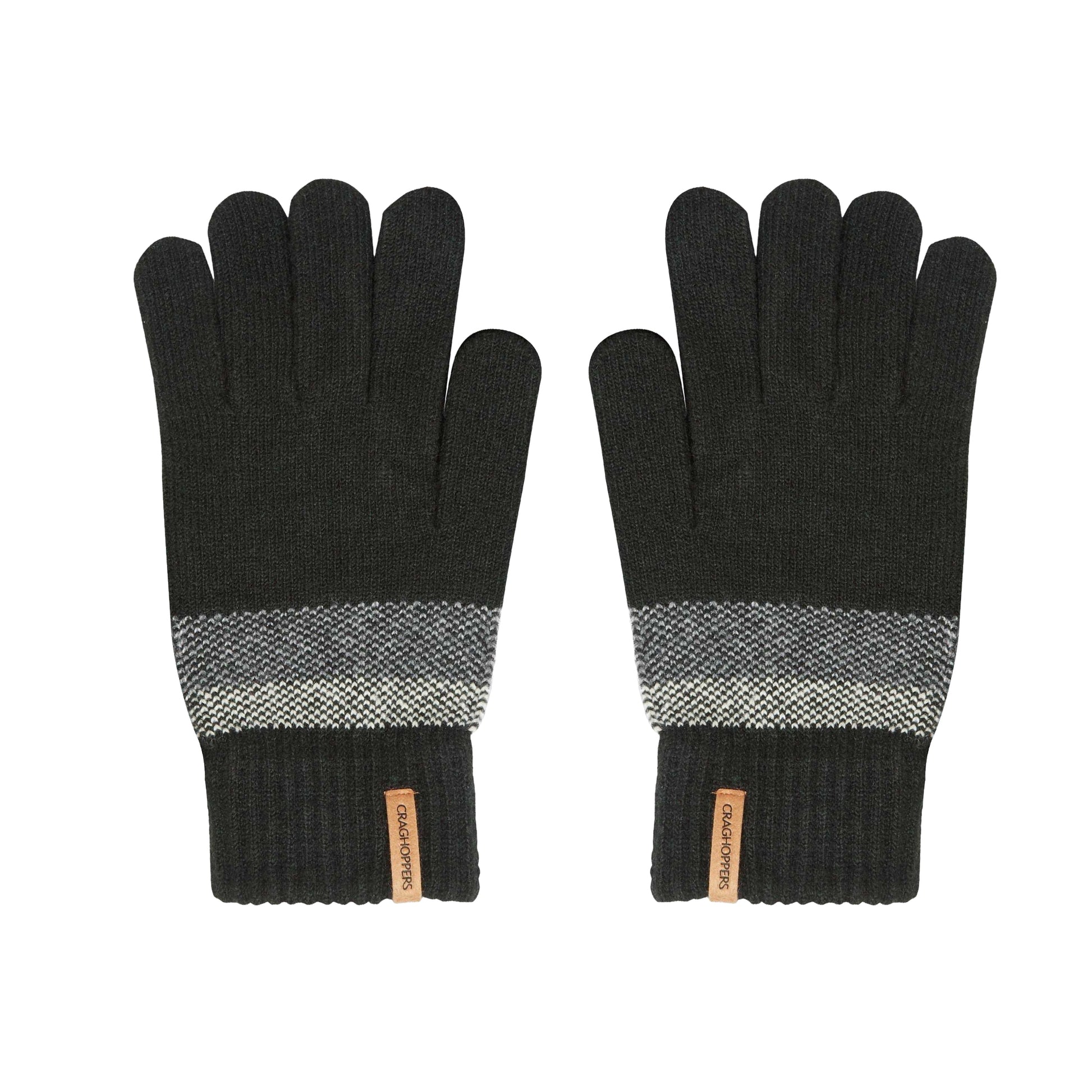 Black - Back - Craghoppers Mens Forster Winter Gloves