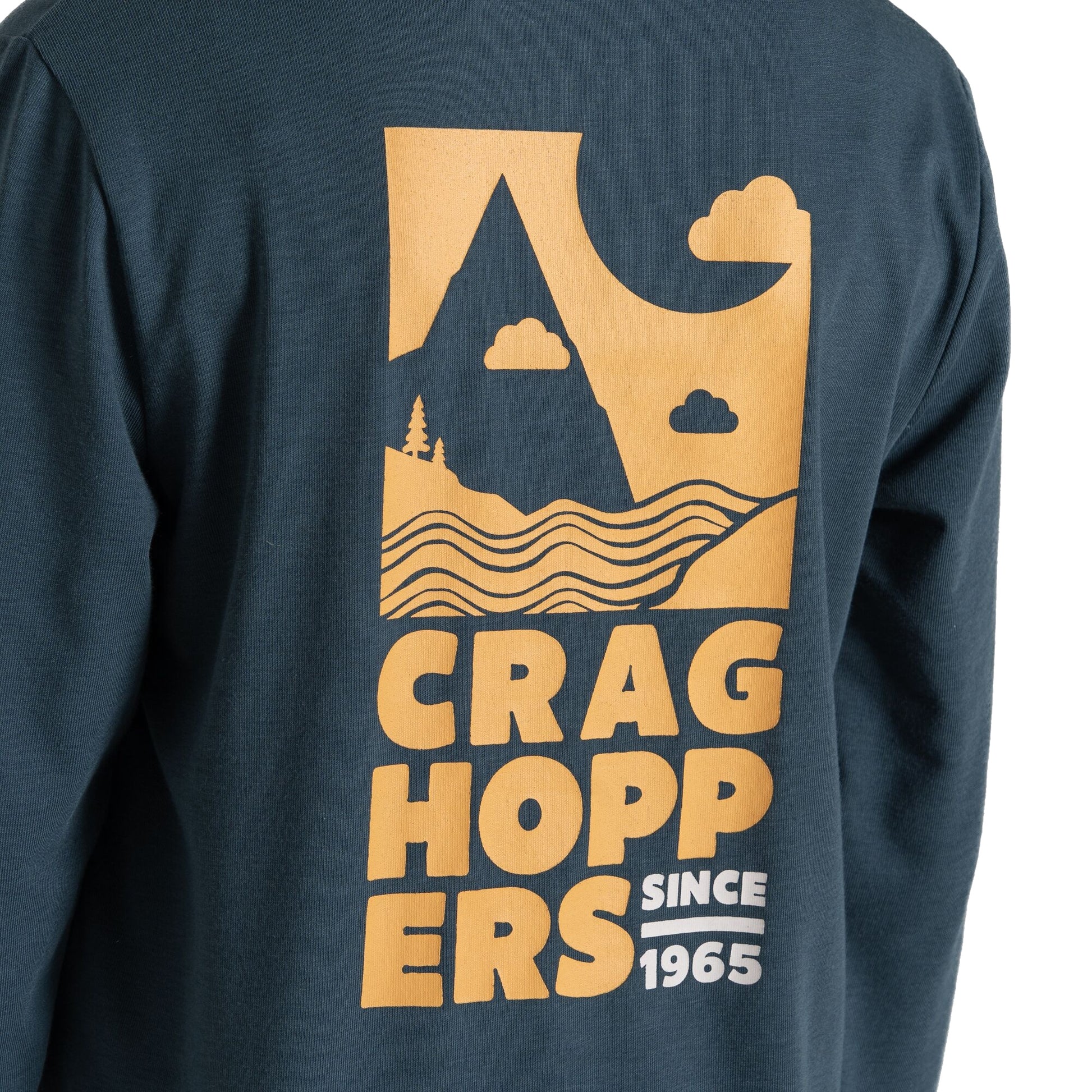 Blue Stone - Side - Craghoppers Childrens-Kids Nosilife Cruz Back Print Long-Sleeved T-Shirt
