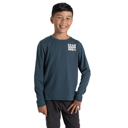 Blue Stone - Front - Craghoppers Childrens-Kids Nosilife Cruz Back Print Long-Sleeved T-Shirt