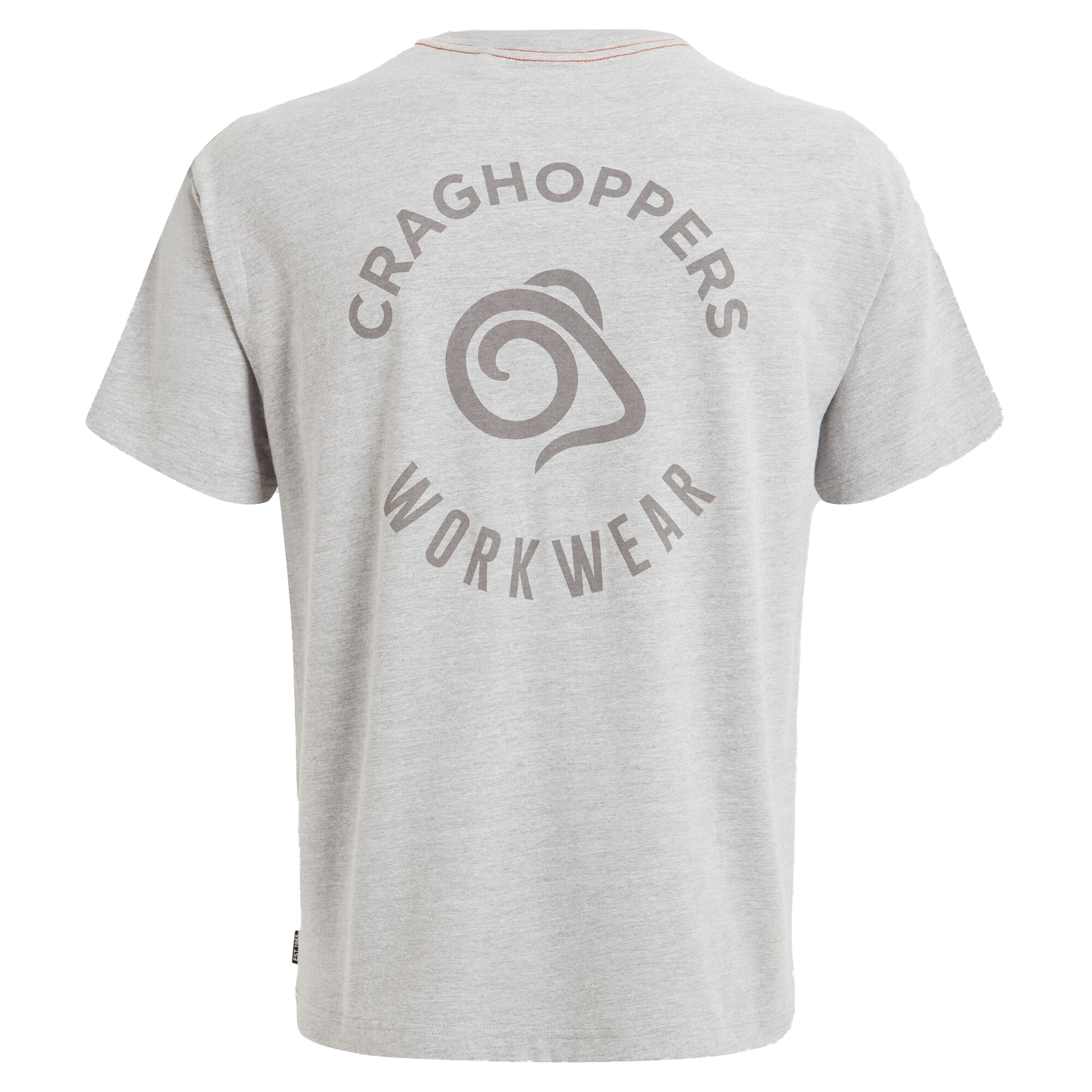 Soft Grey Marl - Back - Craghoppers Mens Wakefield Workwear Pocket T-Shirt