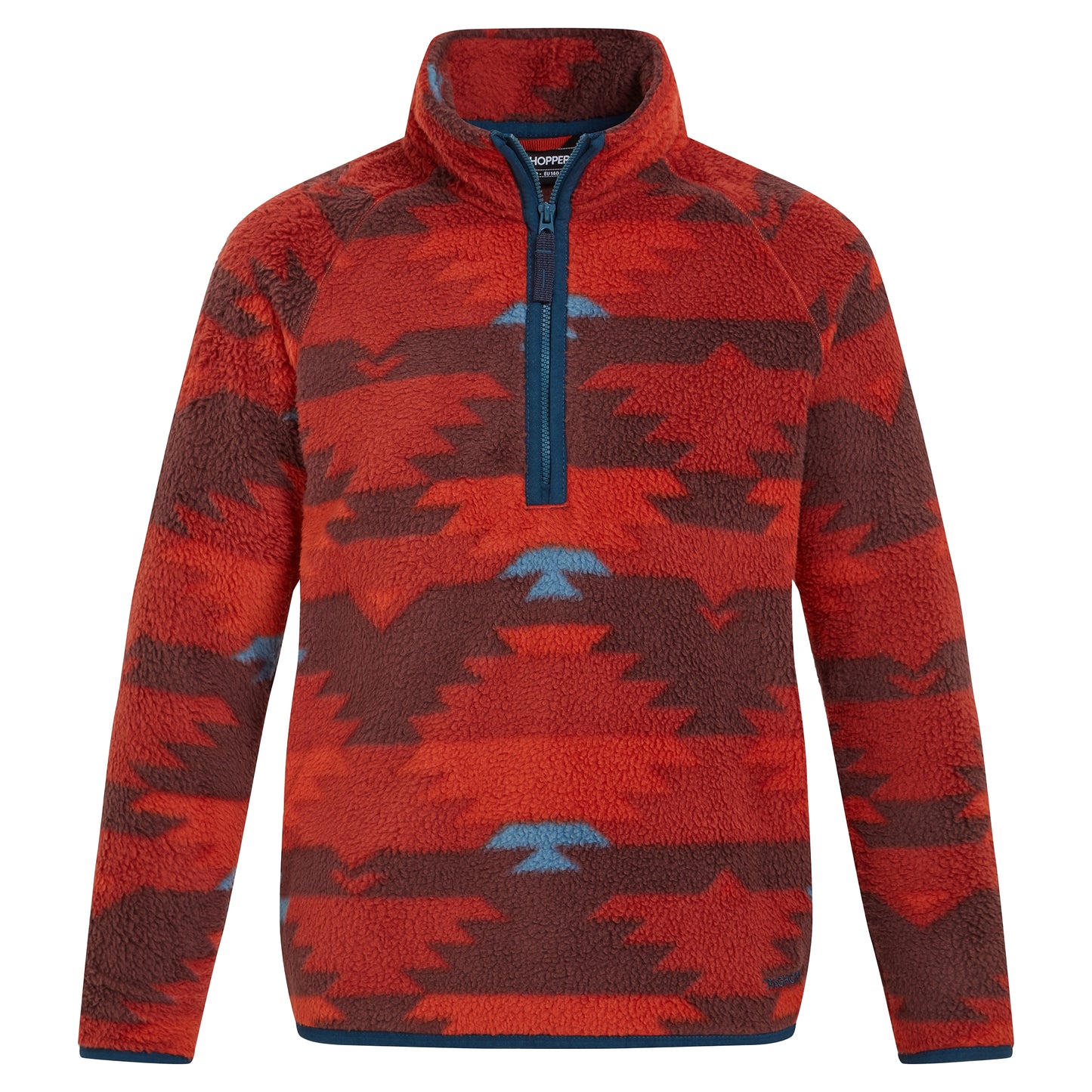 Carnelian Orange - Front - Craghoppers Childrens-Kids Pico Geometric Half Zip Fleece Top