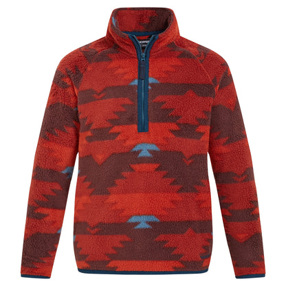 Carnelian Orange - Front - Craghoppers Childrens-Kids Pico Geometric Half Zip Fleece Top