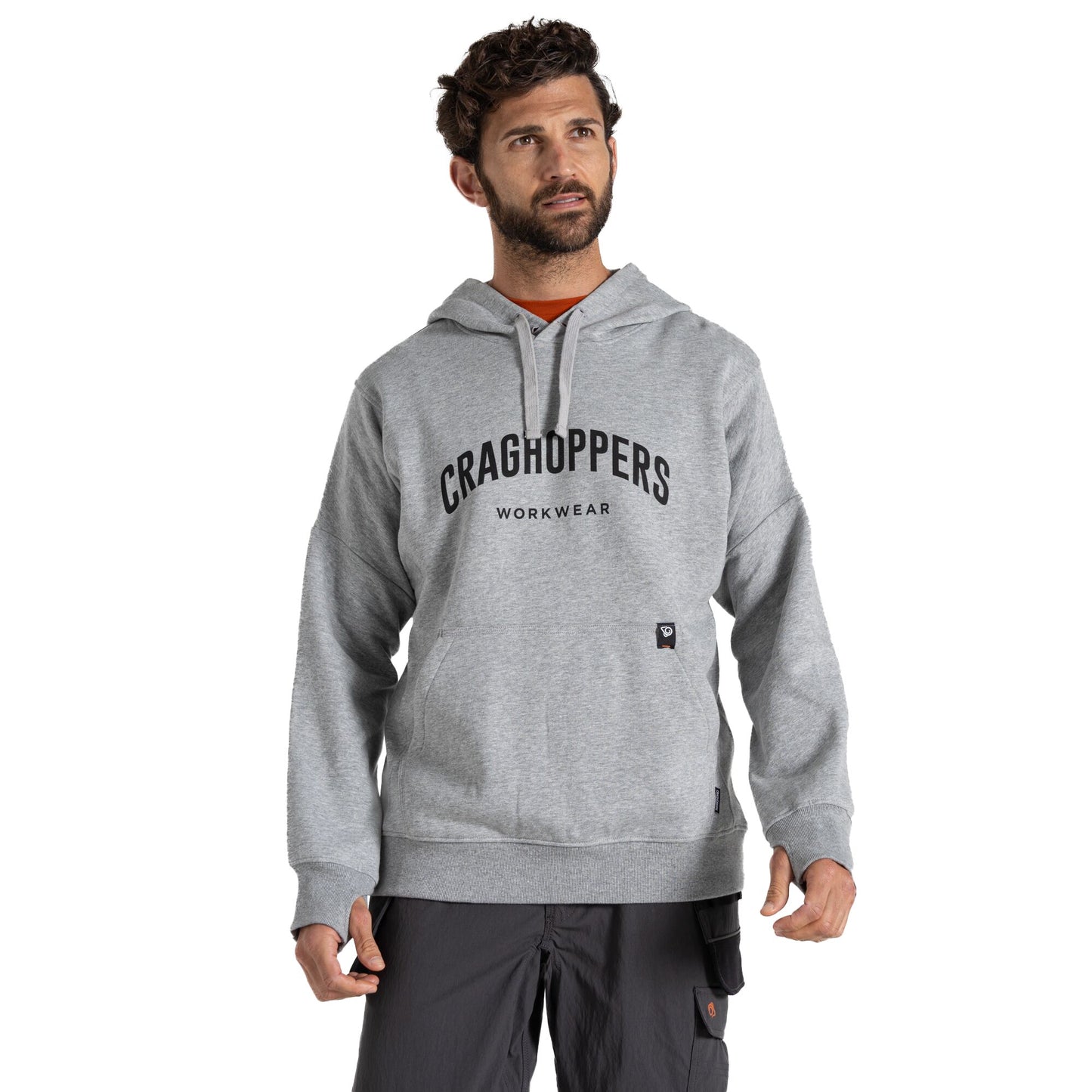 Soft Grey Marl - Side - Craghoppers Mens Workwear Oulston Hoodie