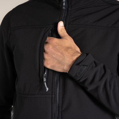 Black - Side - Craghoppers Mens Whitby Soft Shell Jacket