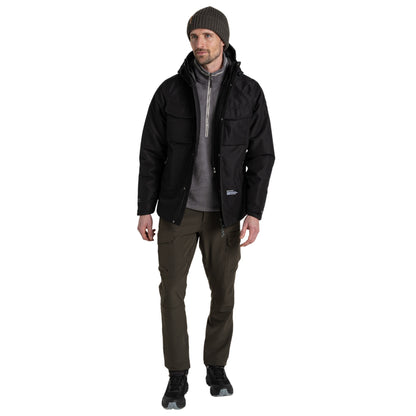 Black - Pack Shot - Craghoppers Mens Arche CO2 Renu Technology Waterproof Jacket