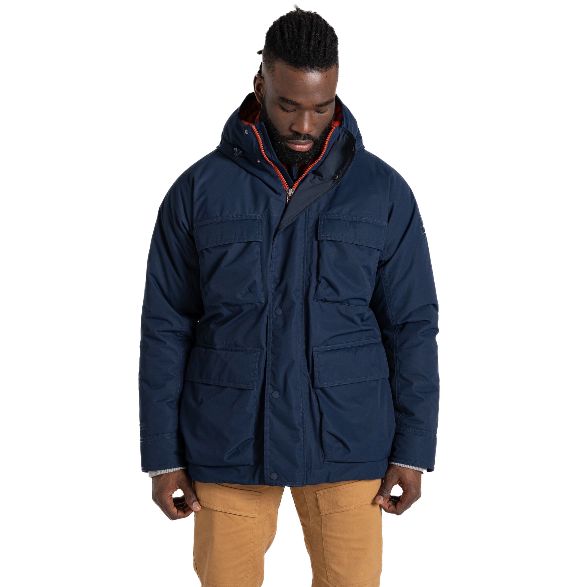 Blue Navy - Side - Craghoppers Mens Breckon Waterproof Jacket