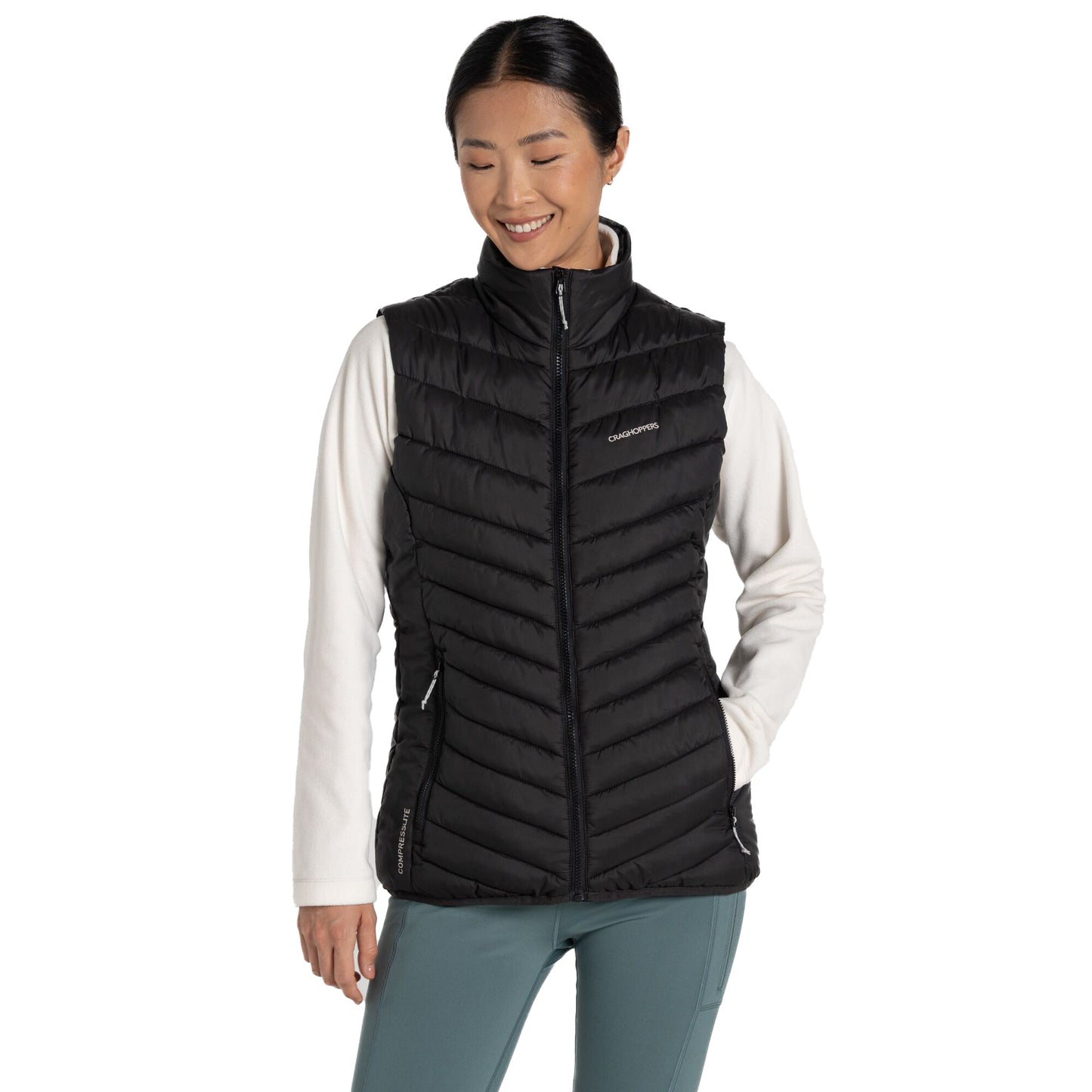 Black - Side - Craghoppers Womens-Ladies Compresslite VII Gilet