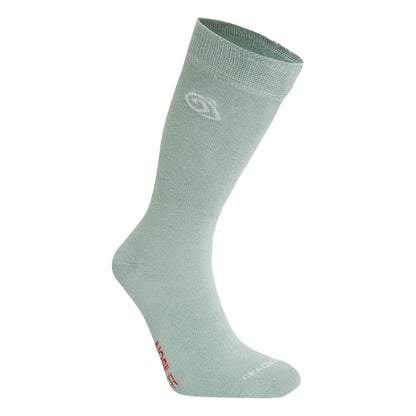 Soft Grey-Lichen Green Marl - Back - Craghoppers Unisex Adult Insect Repellent Socks (Pack Of 2)