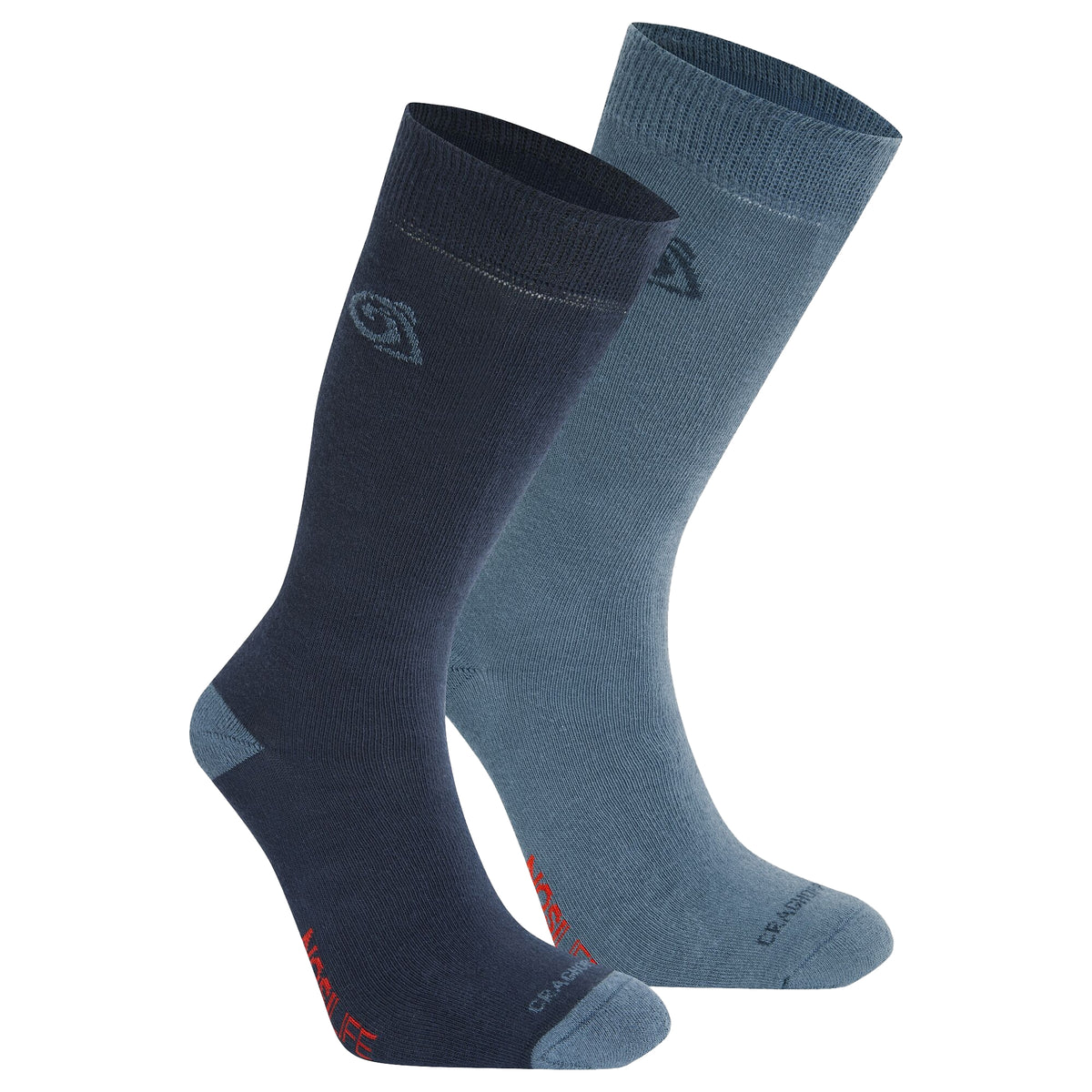 Blue Navy-Blue Stone - Front - Craghoppers Unisex Adult Insect Repellent Socks (Pack Of 2)