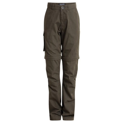 Woodland Green - Front - Craghoppers Childrens-Kids Kiwi II Convertible Cargo Trousers
