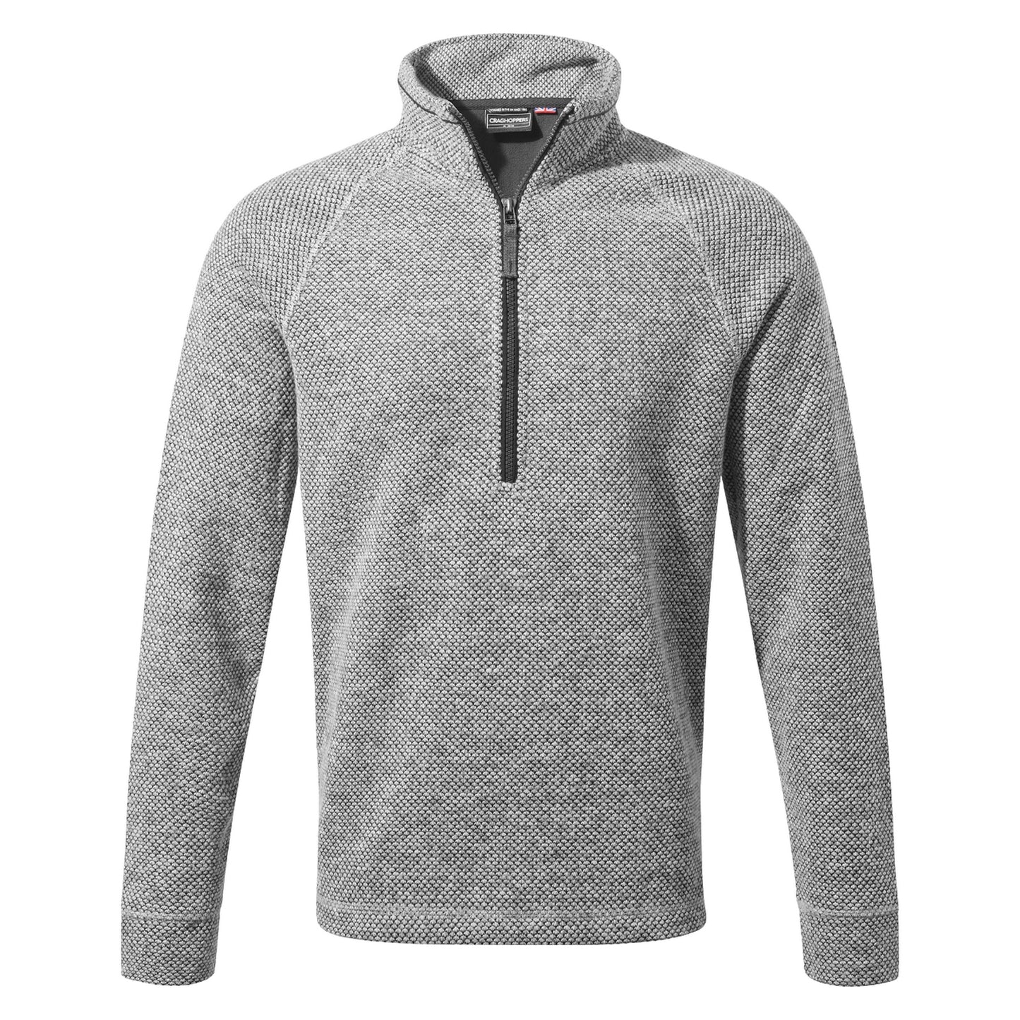 Soft Grey-Black Pepper Marl - Front - Craghoppers Mens Rubeus Half Zip Fleece Top