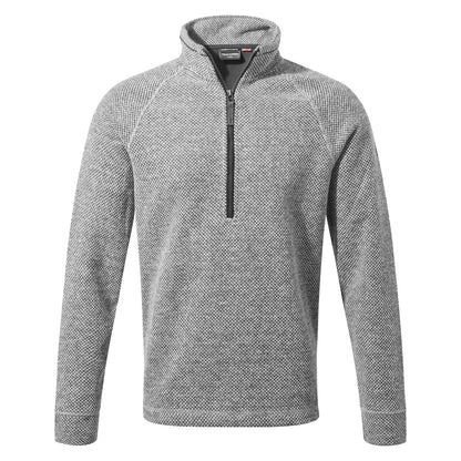 Soft Grey-Black Pepper Marl - Front - Craghoppers Mens Rubeus Half Zip Fleece Top