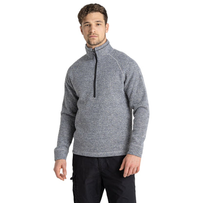 Soft Grey-Black Pepper Marl - Side - Craghoppers Mens Rubeus Half Zip Fleece Top