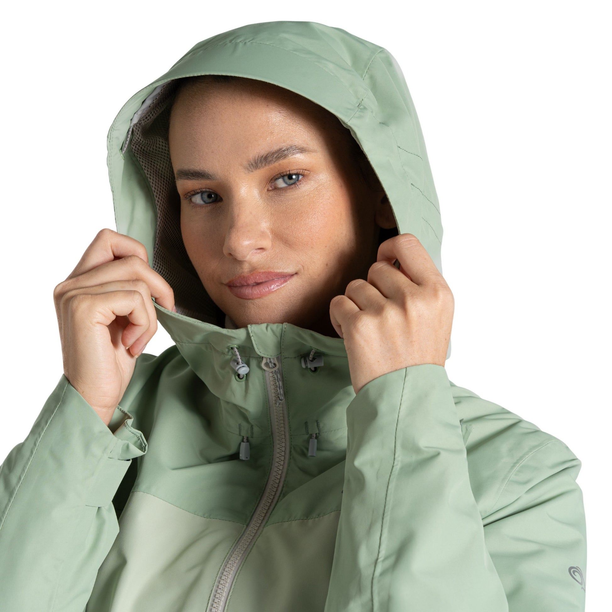 Deep Bud Green-Bud Green-Lunar Grey - Side - Craghoppers Womens-Ladies Kora Waterproof Jacket