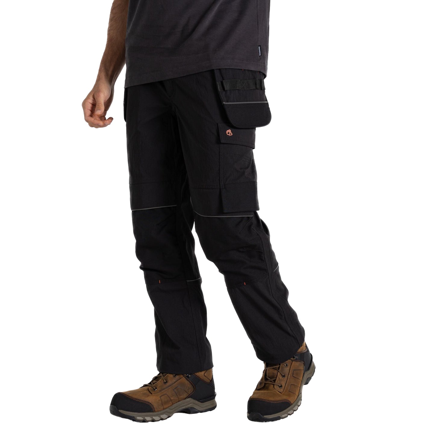 Black - Side - Craghoppers Mens Sheffield Holster Stretch Work Trousers