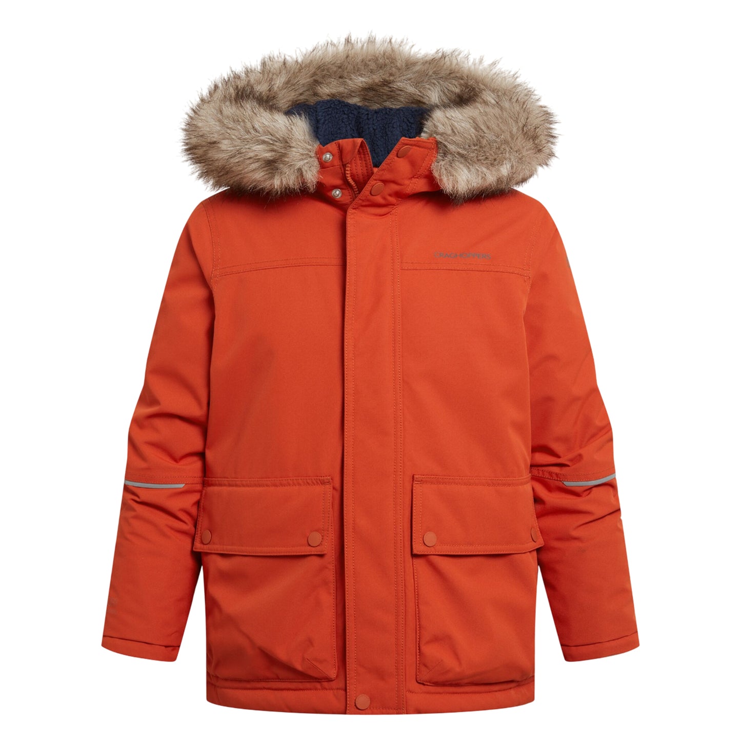 Carnelian Orange - Front - Craghoppers Childrens-Kids Sundon Waterproof Jacket