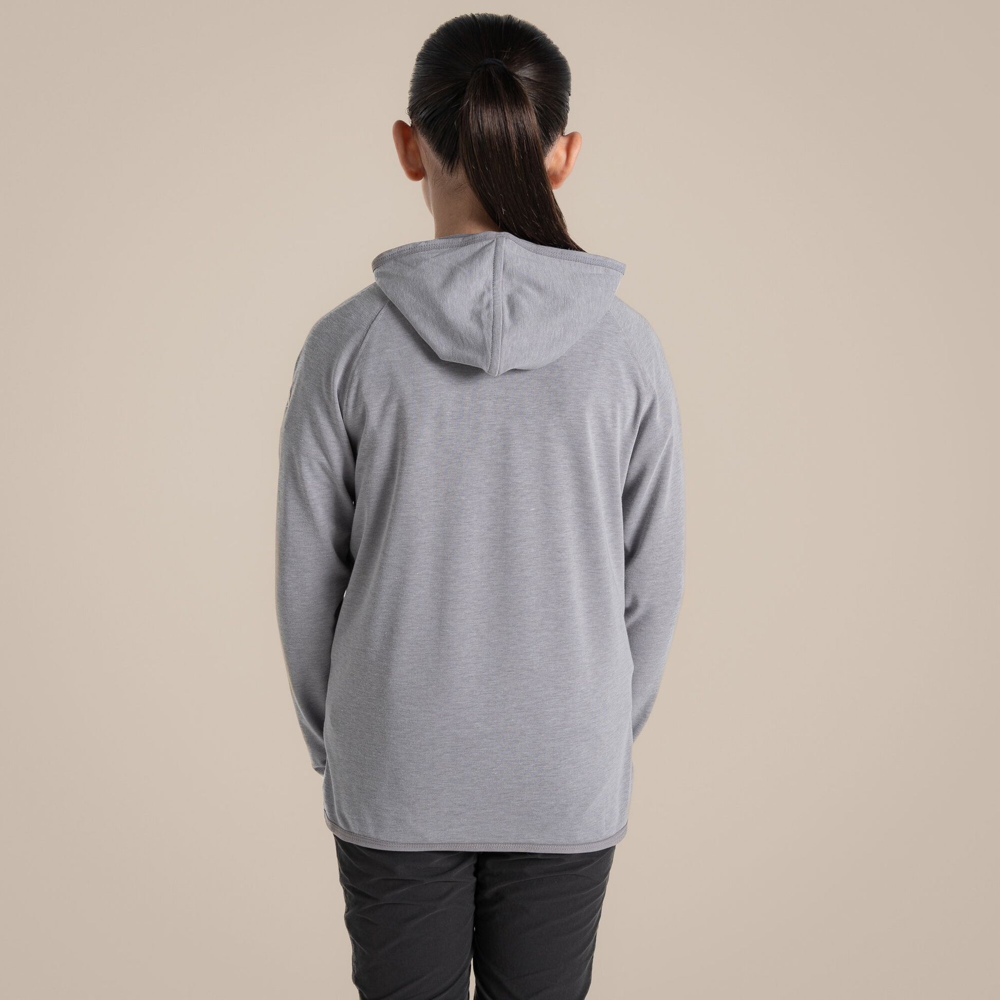 Soft Grey Marl - Back - Craghoppers Childrens-Kids Frey Nosilife Hooded Jacket