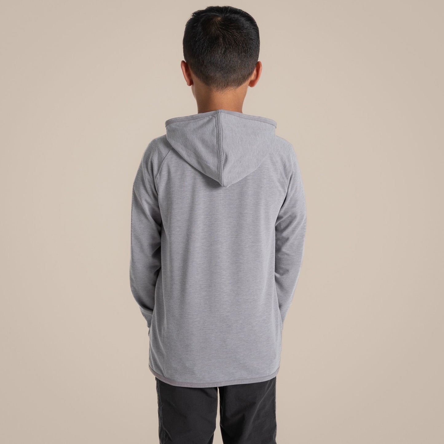 Soft Grey Marl - Side - Craghoppers Childrens-Kids Frey Nosilife Hooded Jacket