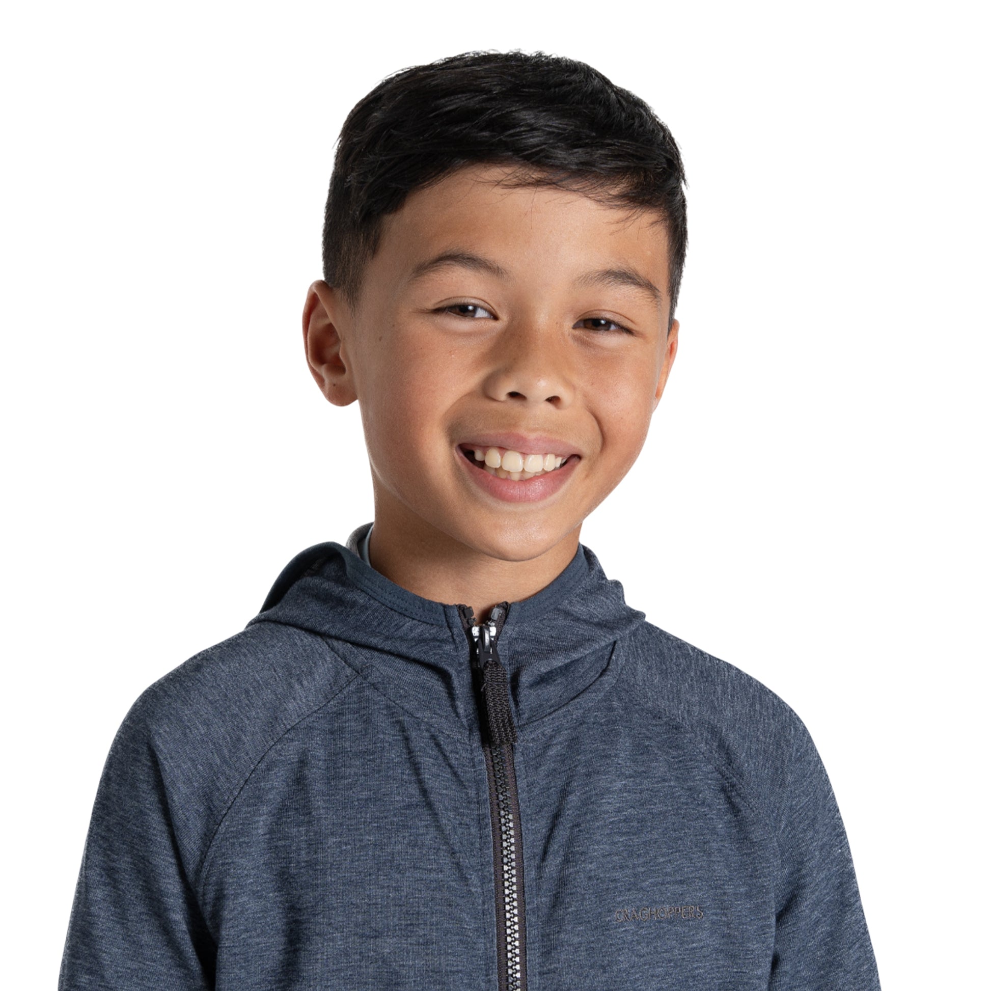 Blue Navy - Side - Craghoppers Childrens-Kids Frey Nosilife Hooded Jacket