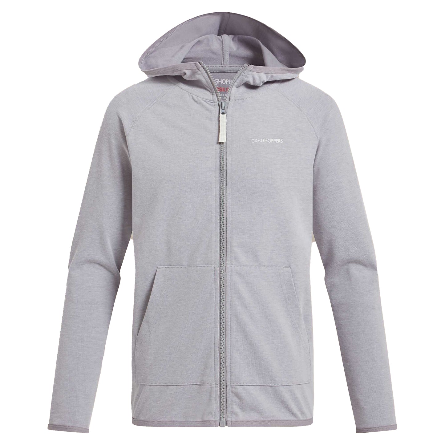 Soft Grey Marl - Front - Craghoppers Childrens-Kids Frey Nosilife Hooded Jacket