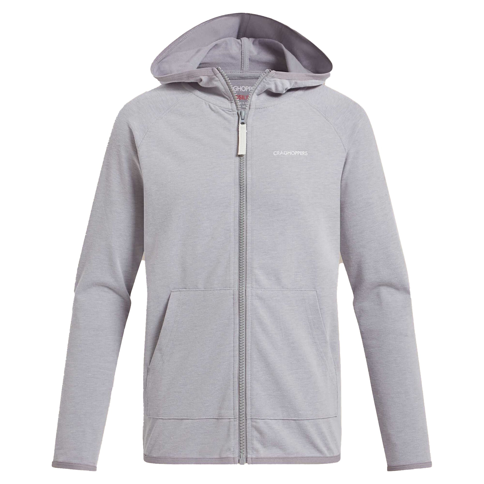 Soft Grey Marl - Front - Craghoppers Childrens-Kids Frey Nosilife Hooded Jacket