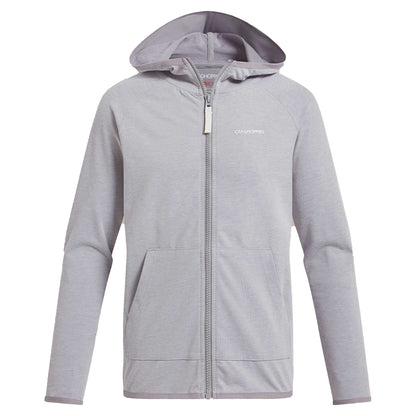 Soft Grey Marl - Front - Craghoppers Childrens-Kids Frey Nosilife Hooded Jacket