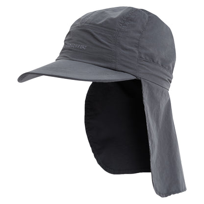 Black Pepper - Front - Craghoppers Mens NosiLife III Logo Desert Hat