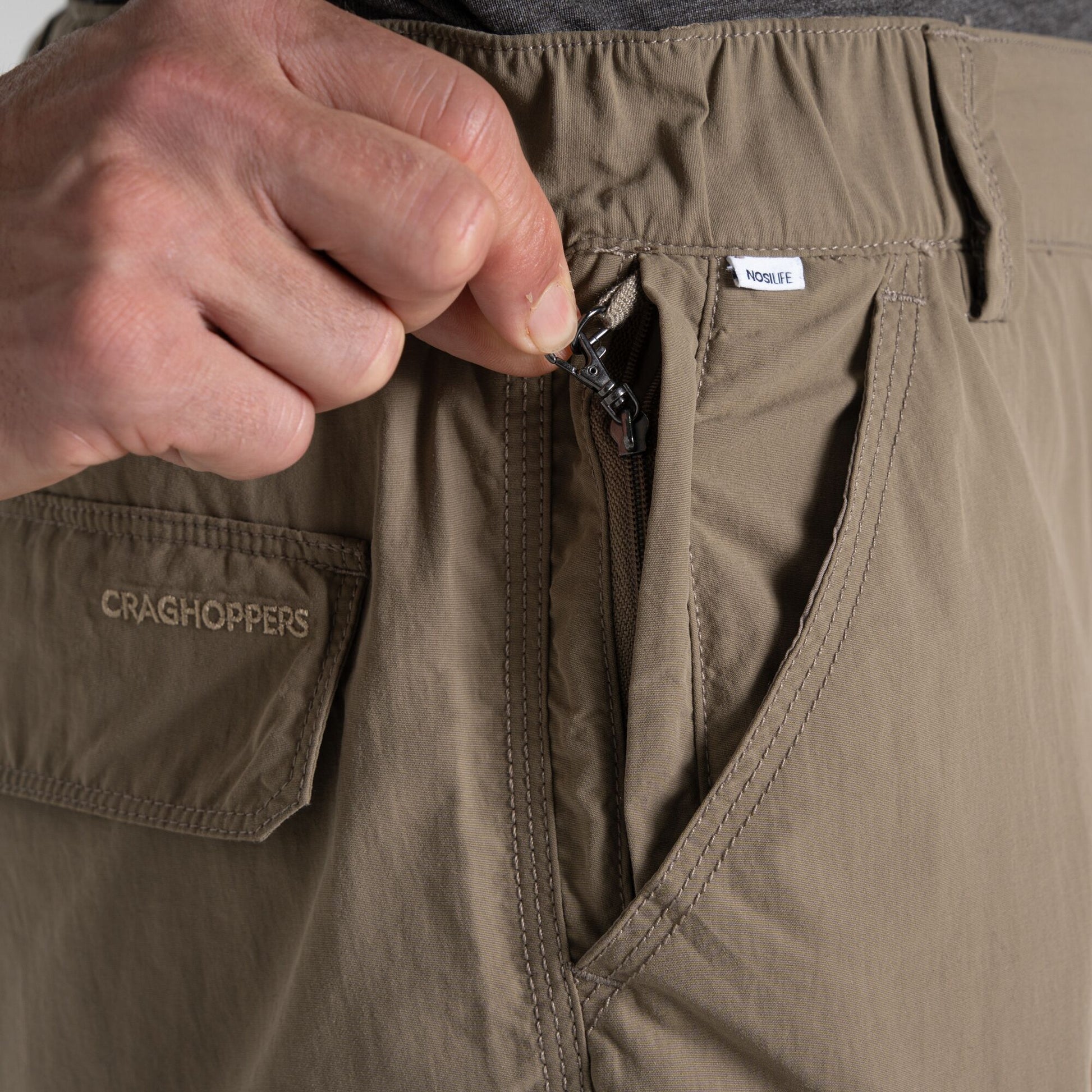 Pebble - Pack Shot - Craghoppers Mens III Nosilife Cargo Shorts
