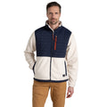 Ecru-Blue Navy - Side - Craghoppers Mens Montadale Colour Block Insulated Hybrid Jacket