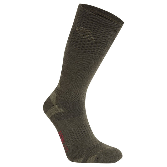 Woodland Green-Parka Green - Front - Craghoppers Unisex Adult Wool Blend Insect Repellent Advent Socks