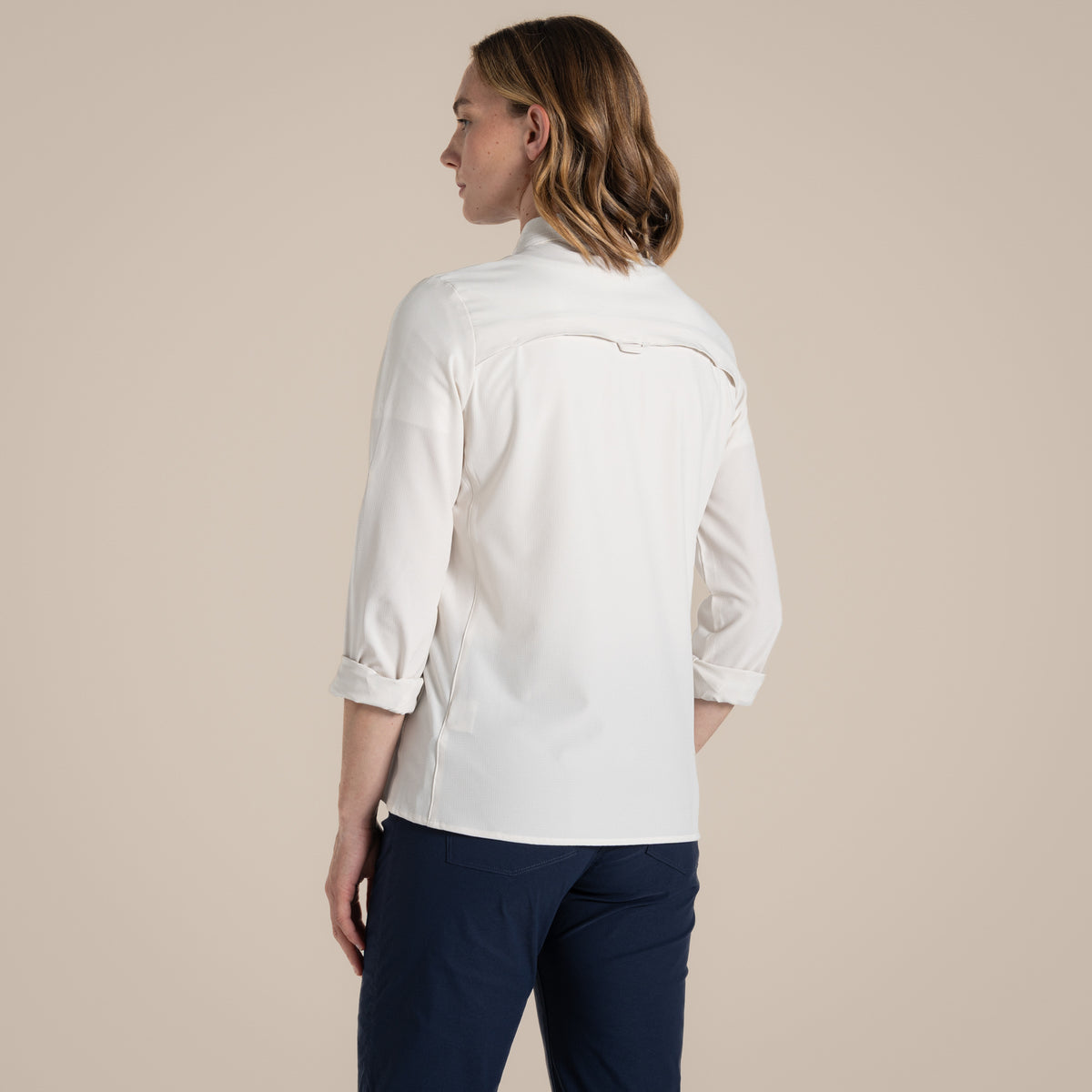 Sea Salt - Back - Craghoppers Womens-Ladies NosiLife Pro III Nosilife Long-Sleeved Shirt