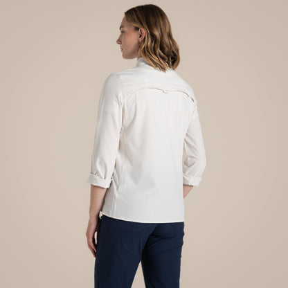Sea Salt - Back - Craghoppers Womens-Ladies NosiLife Pro III Nosilife Long-Sleeved Shirt