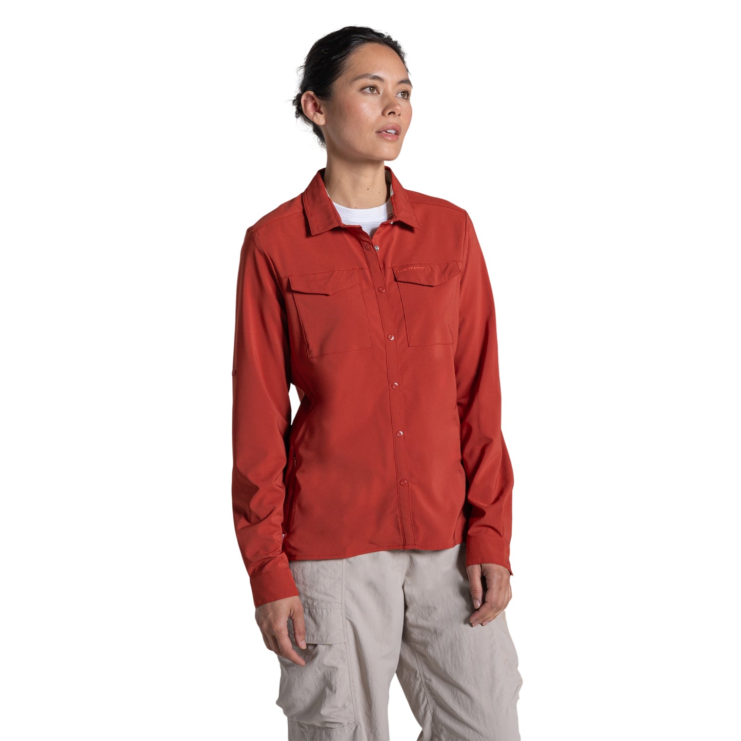 Cinnabar - Side - Craghoppers Womens-Ladies NosiLife Pro III Nosilife Long-Sleeved Shirt
