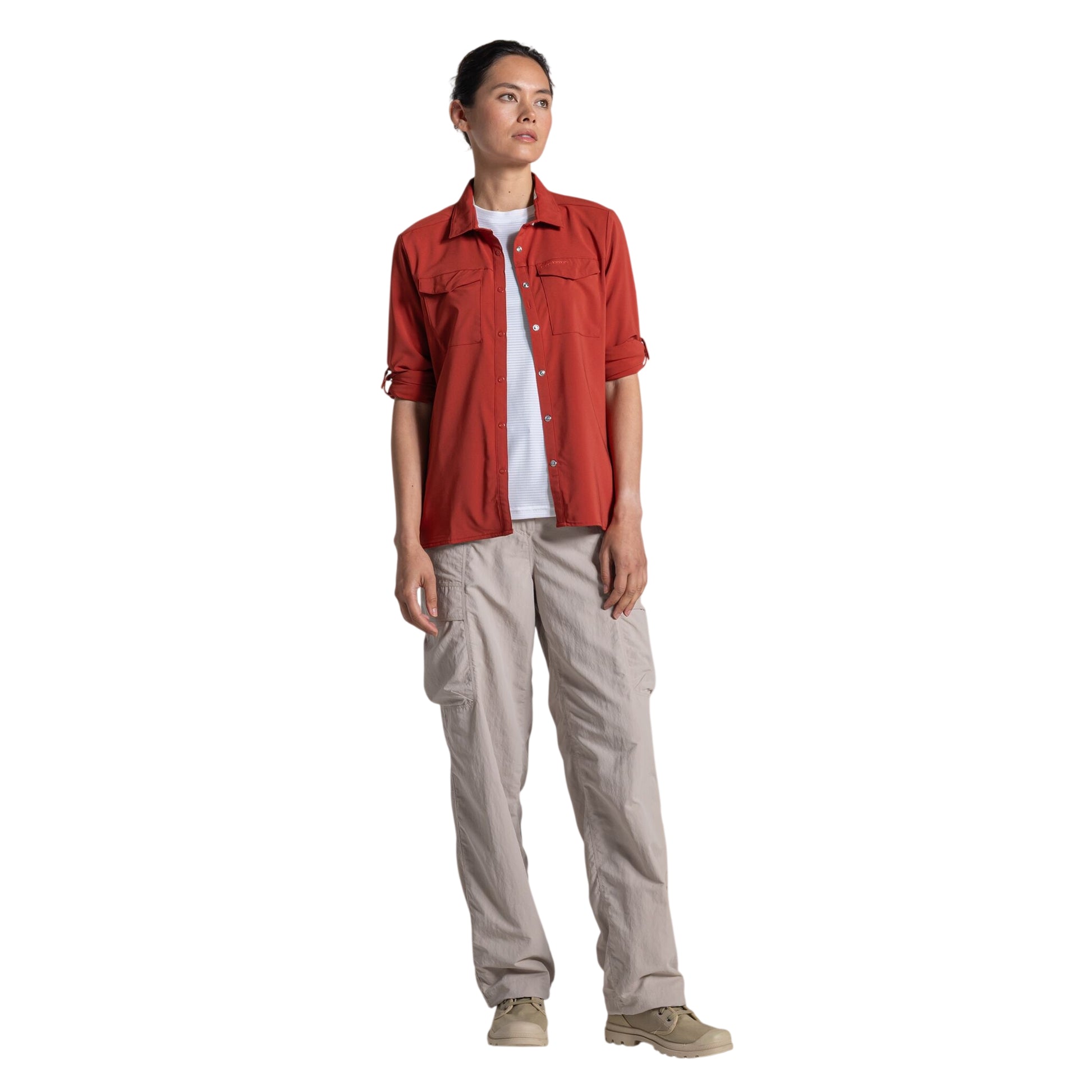 Cinnabar - Lifestyle - Craghoppers Womens-Ladies NosiLife Pro III Nosilife Long-Sleeved Shirt