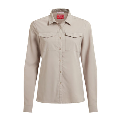 Soft Mushroom - Front - Craghoppers Womens-Ladies NosiLife Pro III Nosilife Long-Sleeved Shirt