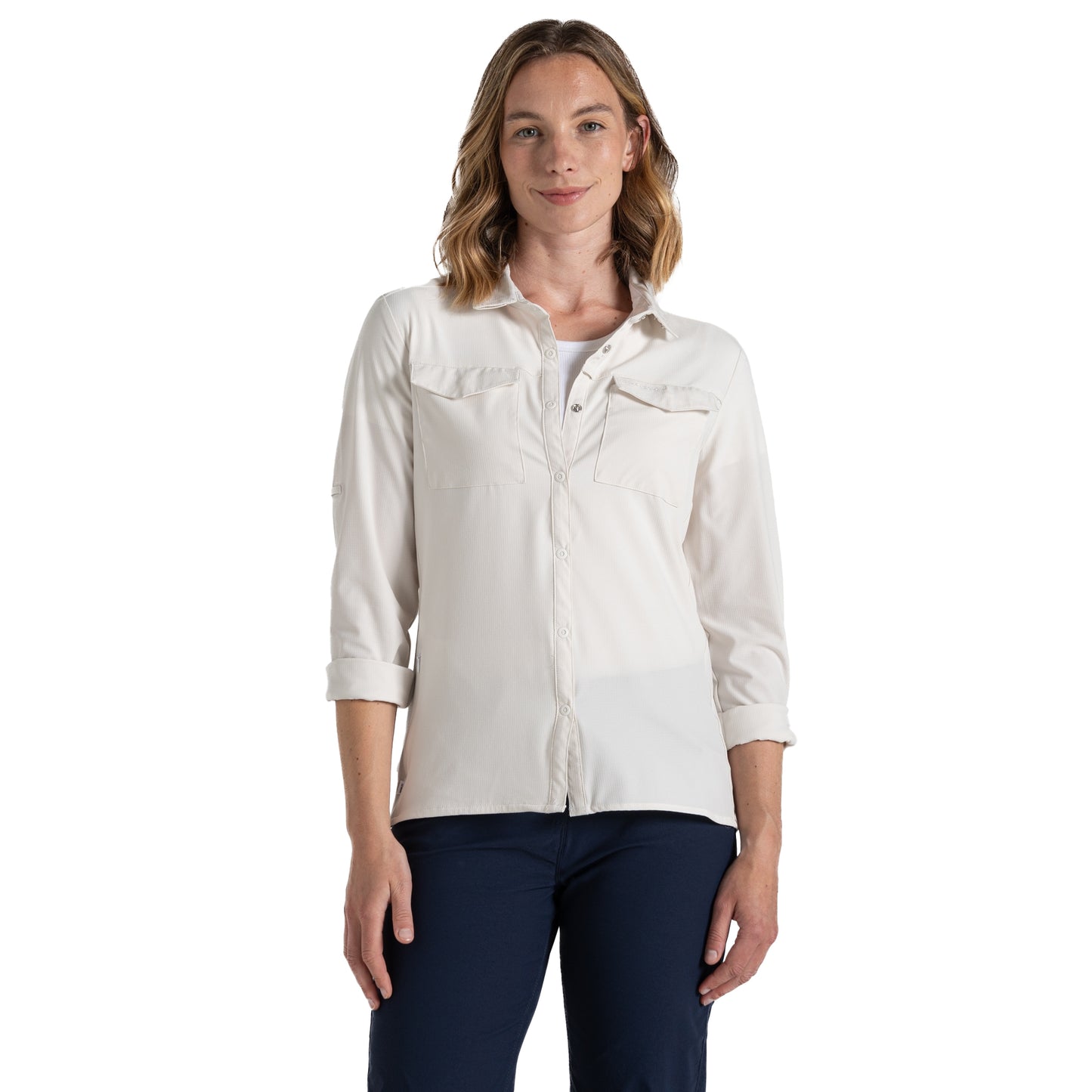 Sea Salt - Back - Craghoppers Womens-Ladies NosiLife Pro III Nosilife Long-Sleeved Shirt