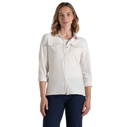 Sea Salt - Back - Craghoppers Womens-Ladies NosiLife Pro III Nosilife Long-Sleeved Shirt
