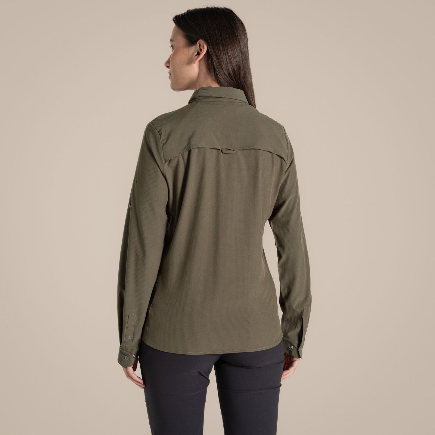 Wild Olive - Back - Craghoppers Womens-Ladies NosiLife Pro III Nosilife Long-Sleeved Shirt