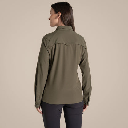 Wild Olive - Back - Craghoppers Womens-Ladies NosiLife Pro III Nosilife Long-Sleeved Shirt