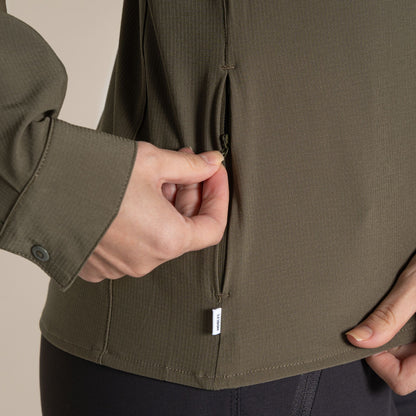 Wild Olive - Side - Craghoppers Womens-Ladies NosiLife Pro III Nosilife Long-Sleeved Shirt