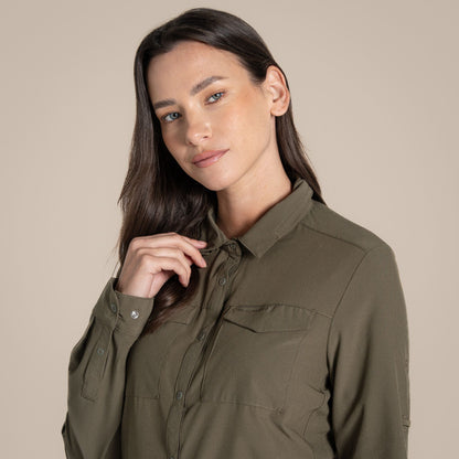 Wild Olive - Lifestyle - Craghoppers Womens-Ladies NosiLife Pro III Nosilife Long-Sleeved Shirt