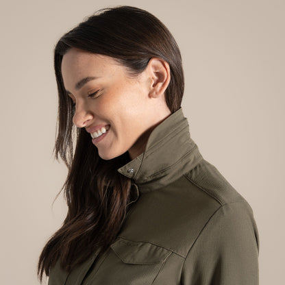 Wild Olive - Pack Shot - Craghoppers Womens-Ladies NosiLife Pro III Nosilife Long-Sleeved Shirt