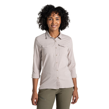 Soft Mushroom - Side - Craghoppers Womens-Ladies NosiLife Pro III Nosilife Long-Sleeved Shirt
