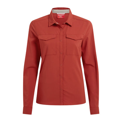 Cinnabar - Front - Craghoppers Womens-Ladies NosiLife Pro III Nosilife Long-Sleeved Shirt