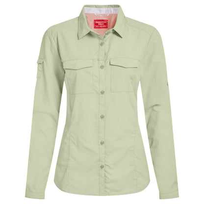 Bud Green - Front - Craghoppers Womens-Ladies Adventure III Nosilife Long-Sleeved Shirt
