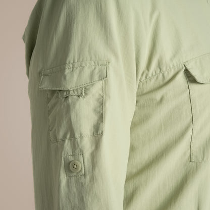 Bud Green - Close up - Craghoppers Womens-Ladies Adventure III Nosilife Long-Sleeved Shirt