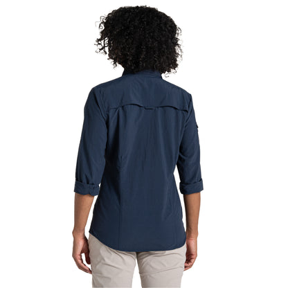 Blue Navy - Back - Craghoppers Womens-Ladies Adventure III Nosilife Long-Sleeved Shirt
