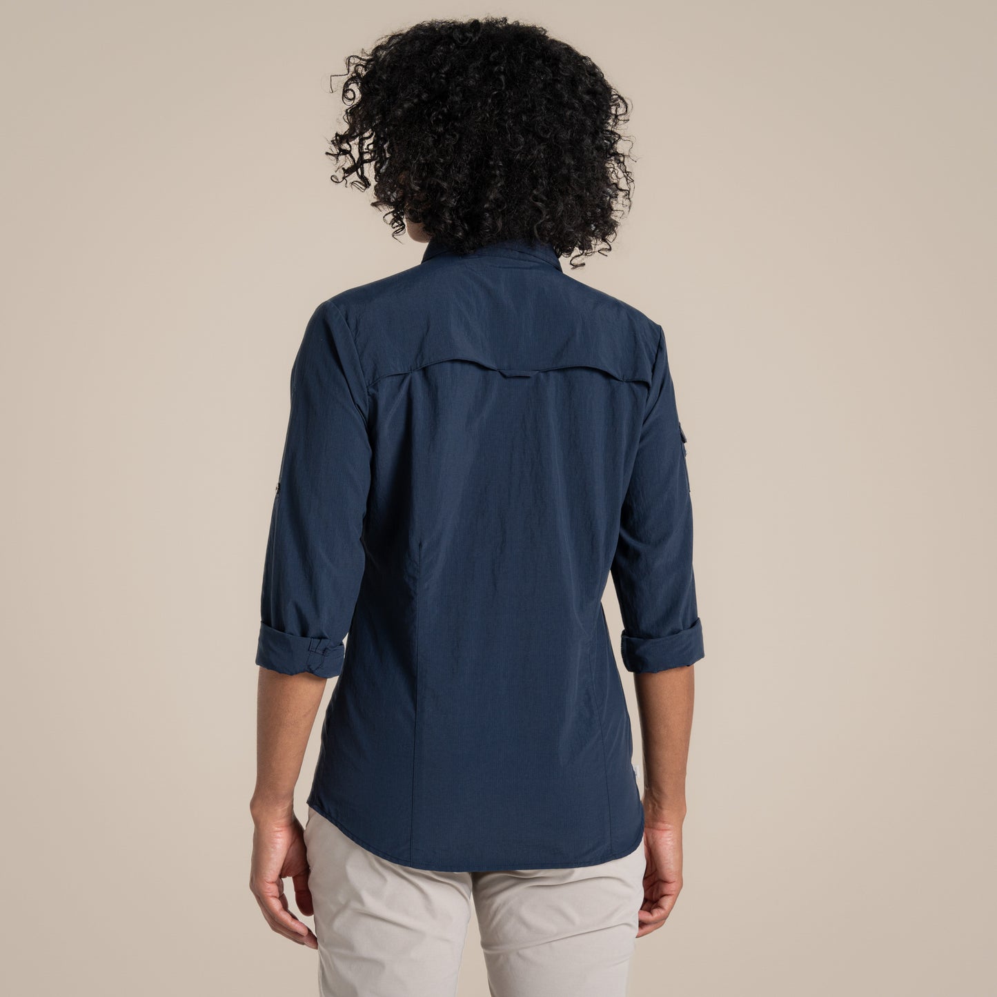 Blue Navy - Back - Craghoppers Womens-Ladies Adventure III Nosilife Long-Sleeved Shirt