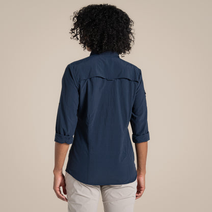 Blue Navy - Back - Craghoppers Womens-Ladies Adventure III Nosilife Long-Sleeved Shirt