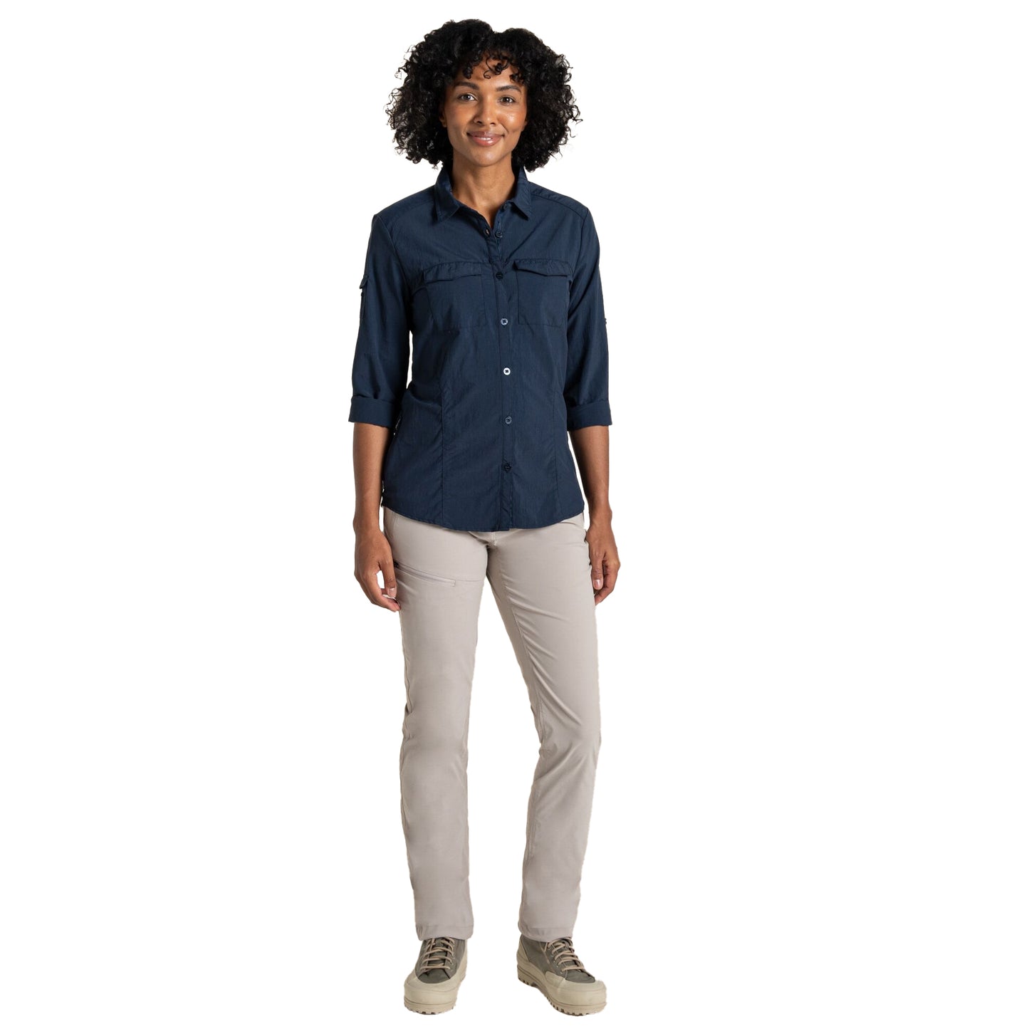 Blue Navy - Lifestyle - Craghoppers Womens-Ladies Adventure III Nosilife Long-Sleeved Shirt